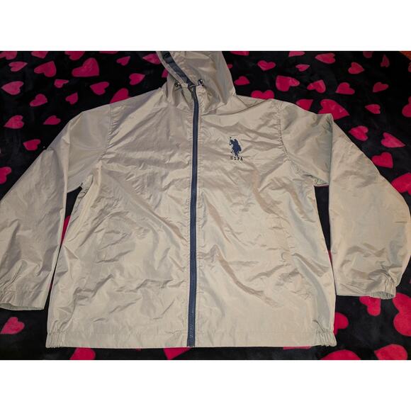 U.S. POLO ASSN. Men's Jacket Beige - EXTRA LARGE -Lined Rain Windbreaker Size XL - Picture 5 of 9